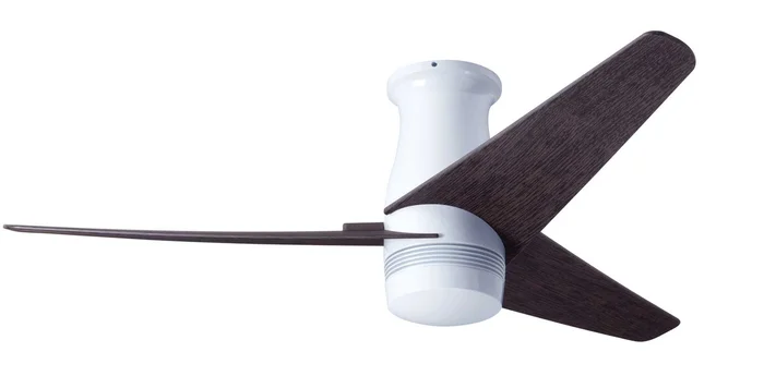 Modern Fan VEL-FM-GW-48-EB-NL-RC Velo Flush DC 48″ Ceiling Fan, Remote Control, Gloss White with Ebony Blades