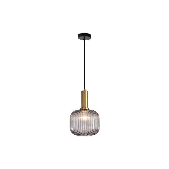Modern Grey Glass Chandelier Gold Copper Pendant Ceiling Light Fixture