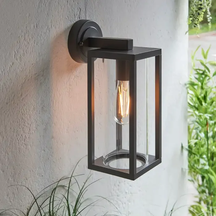 Modern traditional exterior wall light textured black metal work IP44 (0711HAM96917)