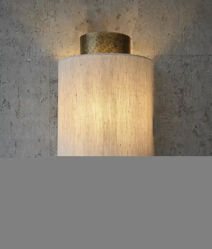 Modern Wall Light With A Curved Fabric Shade