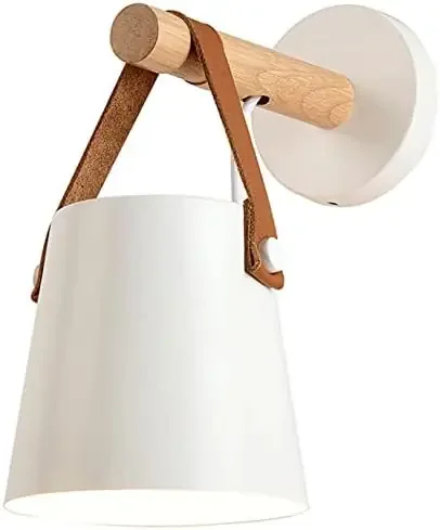 Modern Wooden Leather White Decorative LED indoor Wall Lights
