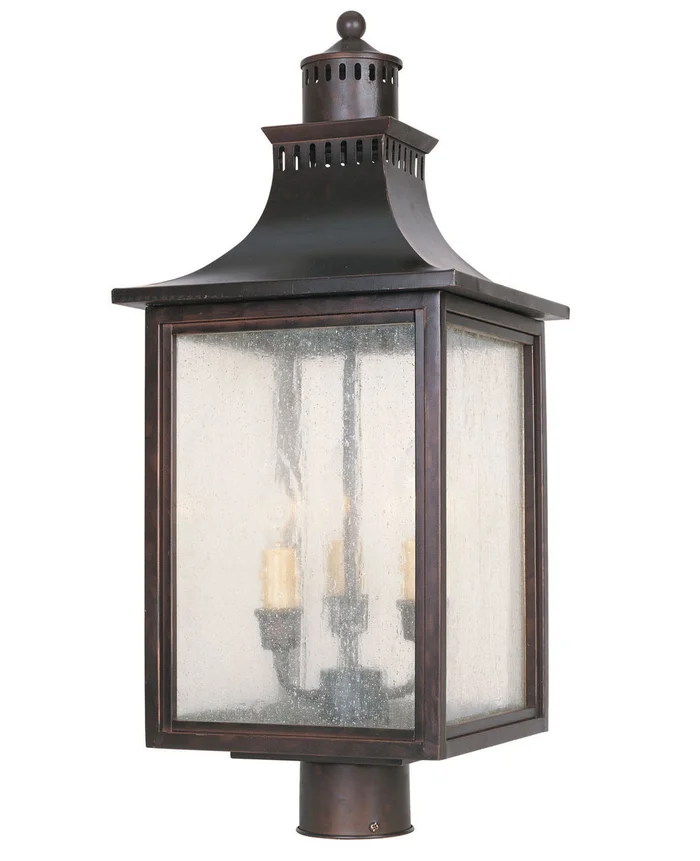 Monte Grande Three Light Post Lantern in English Bronze (51|5-255-13)