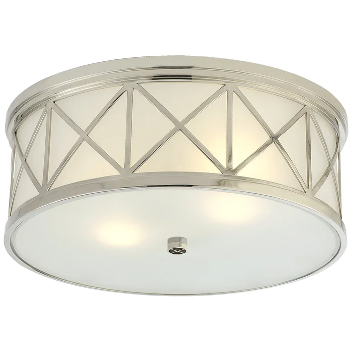 Montpelier Three Light Flush Mount, Polished Nickel