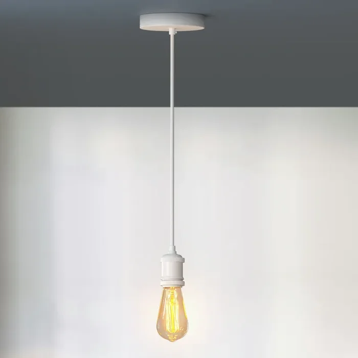 Multi Outlet Ceiling Rose – Black Metal Side Fitting Pendant Drop 120x25mm