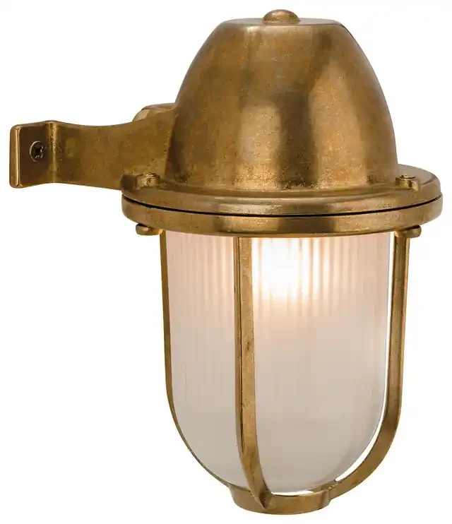 Nautic Brass with Frosted Glass Wall Light