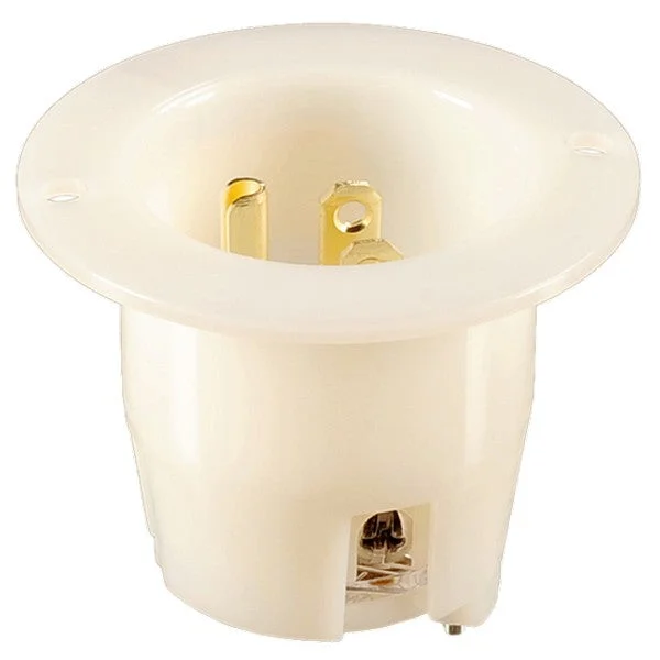 NEMA 5-15P Flanged Recessed Straight Blade 125V 15A Plug