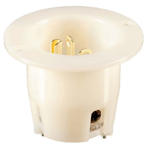 NEMA 6-20P Flanged Recessed Straight Blade 250V 20A Plug