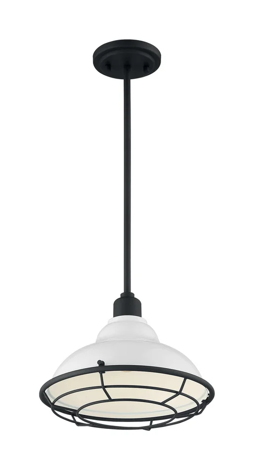 Newbridge One Light Pendant in Gloss White / Black (72|60-7024)