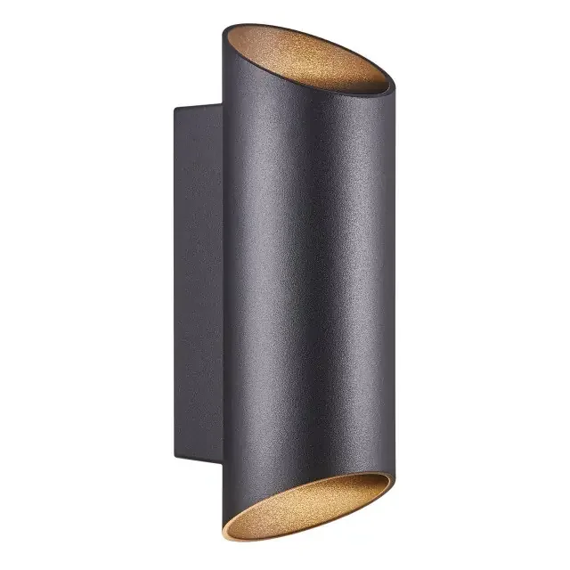Nico Black Round Up and Down IP54 Wall Light