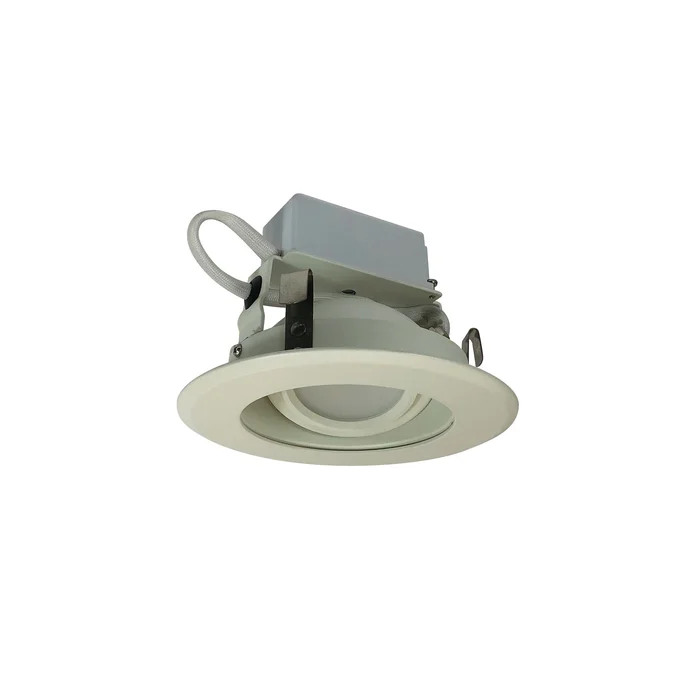 Nora Lighting NLCBC-46930XWWLE4EM 4″ Cobalt Adjustable LED Retrofit, 1000lm / 12W, 3000K, White Reflector / White Flange, 120V-277V input; Triac / ELV / 0-10V dimming, Pre-Wired for Emergency