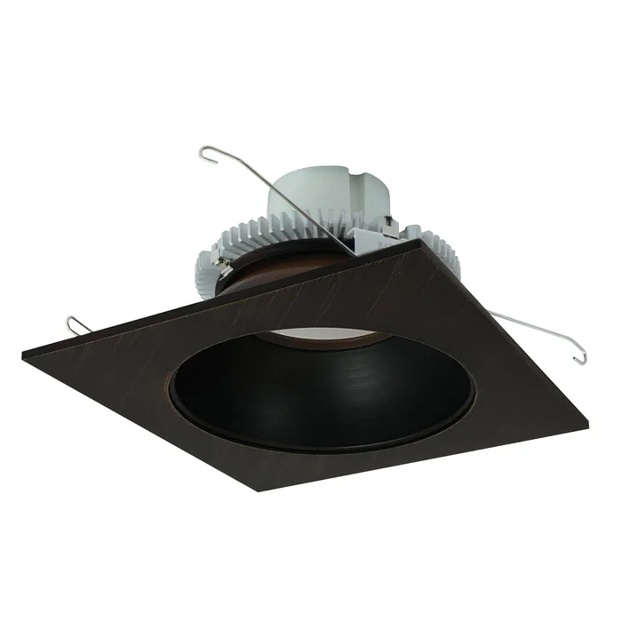 Nora Lighting NLCBC2-65330BZBZ/10LE4 6″ Cobalt Click Square Retrofit Reflector with Round Aperture, 1000lm / 12W, 3000K, Bronze Reflector / Bronze Flange, 120-277V input; Phase or 0-10V dimming
