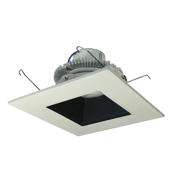 Nora Lighting NLCBC2-65630BW/10LE4 6″ Cobalt Click Square Retrofit Reflector with Square Aperture, 1000lm / 12W, 3000K, Black Reflector / White Flange, 120-277V input; Phase or 0-10V dimming