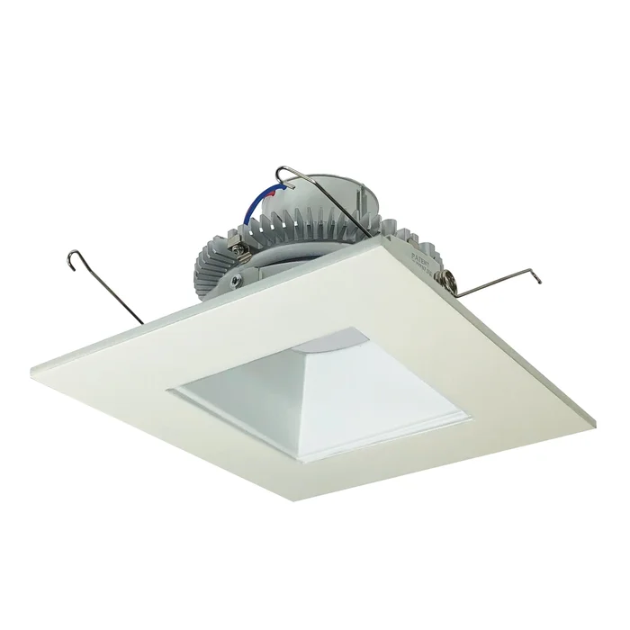 Nora Lighting NLCBC2-65635MPW/ALE4 6″ Cobalt Click Square Retrofit Reflector with Square Aperture, 750lm / 10W, 3500K, Matte Powder White Reflector / Matte Powder White Flange, 120-277V input; Phase or 0-10V dimming
