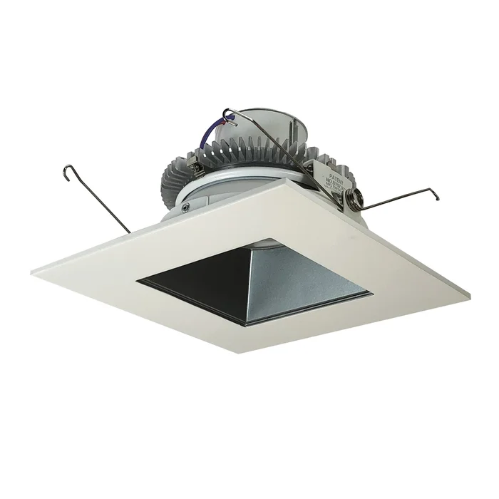 Nora Lighting NLCBC2-65640PW/10LE4 6″ Cobalt Click Square Retrofit Reflector with Square Aperture, 1000lm / 12W, 4000K, Pewter Reflector / White Flange, 120-277V input; Phase or 0-10V dimming