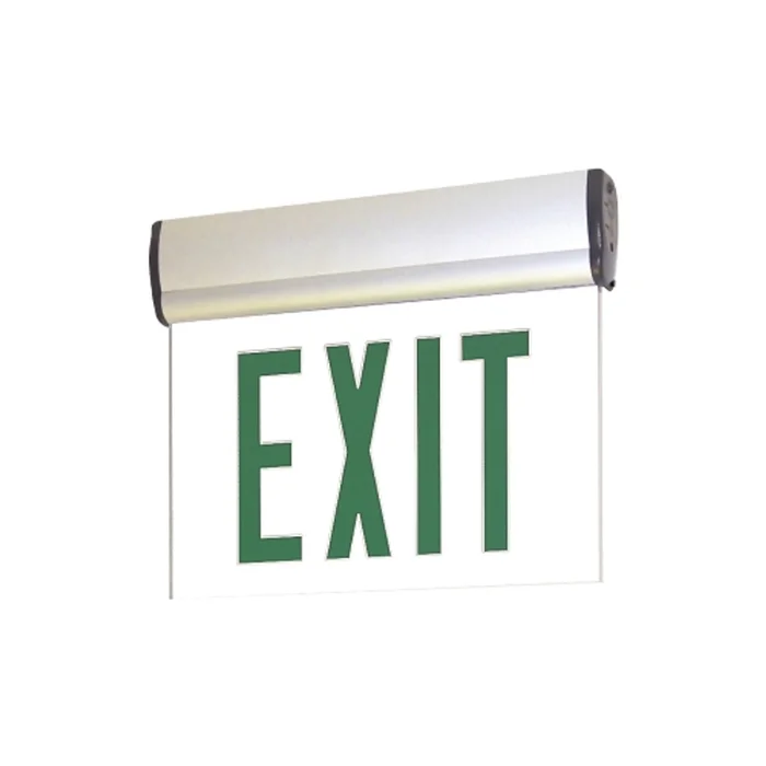 Nora Lighting NX-811-LEDGCW LED Exit Sign, 2-Circuit, Single Face/Clear Acrylic, White Housing with Green Letters
