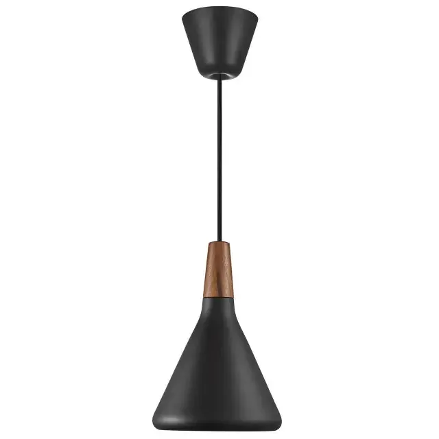 Nori 18 Black Metal With Wood Pendant Light – Clearance
