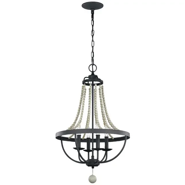 Nori 4 Light Dark Weathered Zinc Chandelier