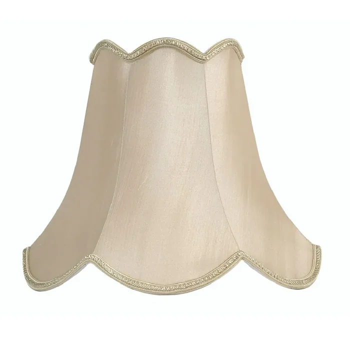 Oaks S701/14 SA Sand 14″ Faux Silk Scalloped Lamp Shade