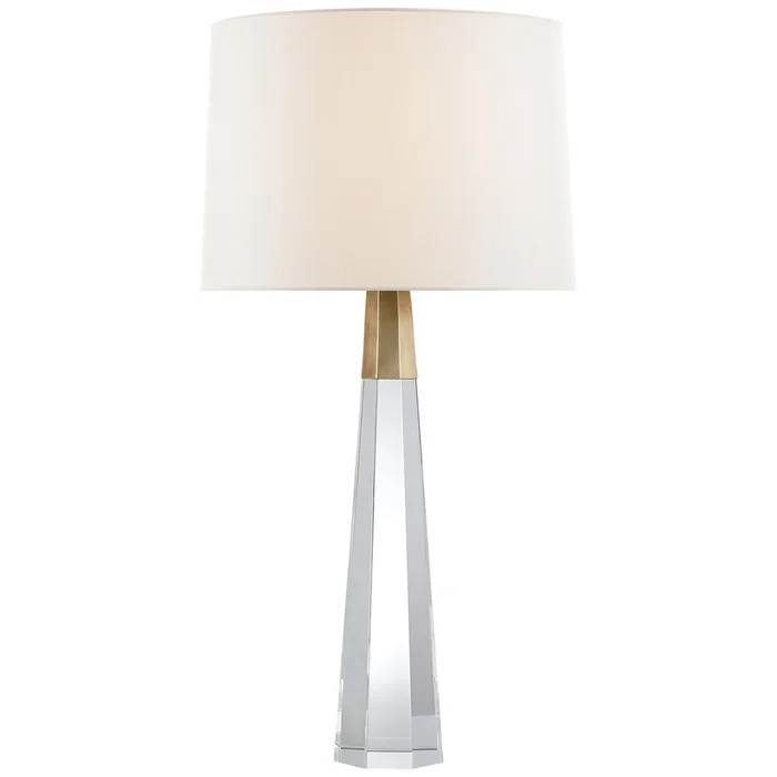 Olsen Two Light Table Lamp, Crystal With Brass