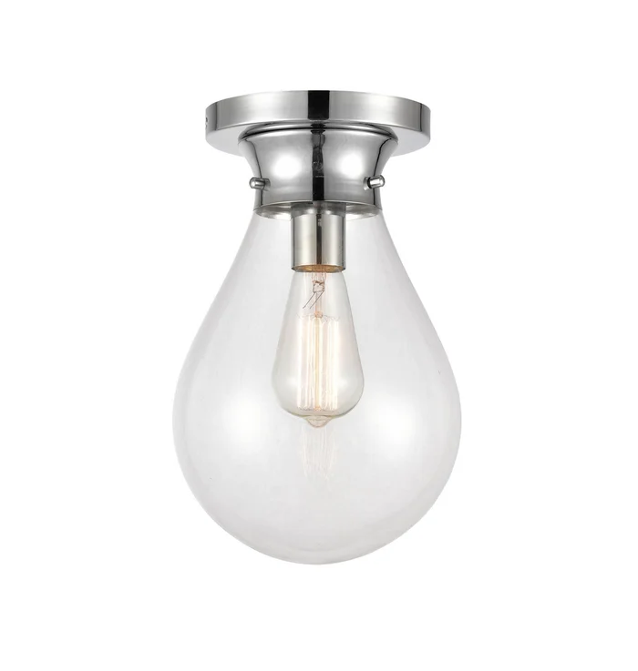 One Light Flush Mount in Polished Chrome (405|414-1F-PC-8CL)