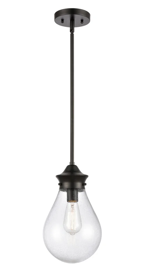 One Light Mini Pendant in Matte Black (405|414-1S-BK-8SDY)