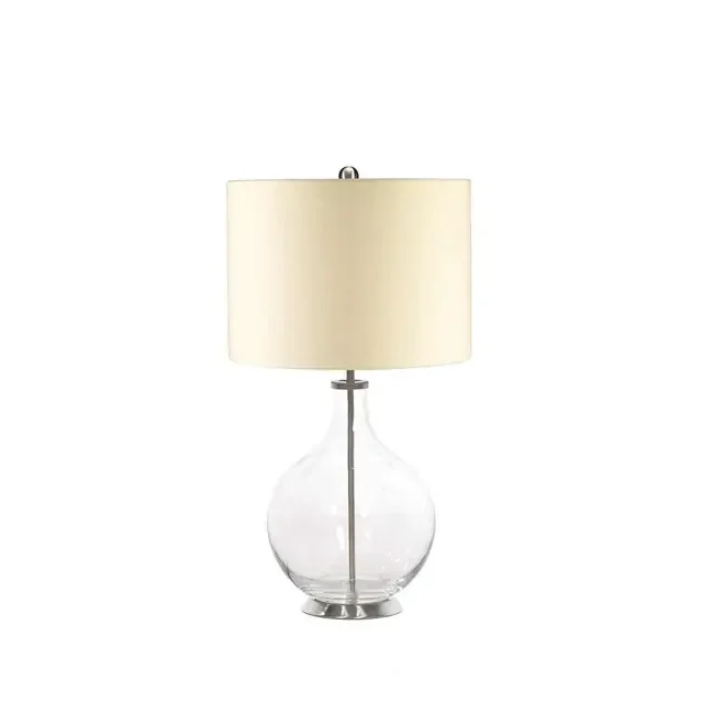 Orb Clear with Cream Shade Table Lamp