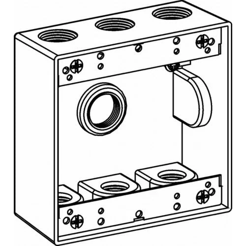 Orbit 2B75-7 2-Gang Weatherproof Box 7 3/4″ Hubs 2″ Deep – Gray