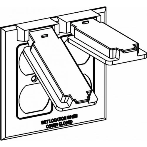 Orbit 2C-2D 2-Gang Weatherproof Device Cover 2 Duplex REC, Device Mount – Gray