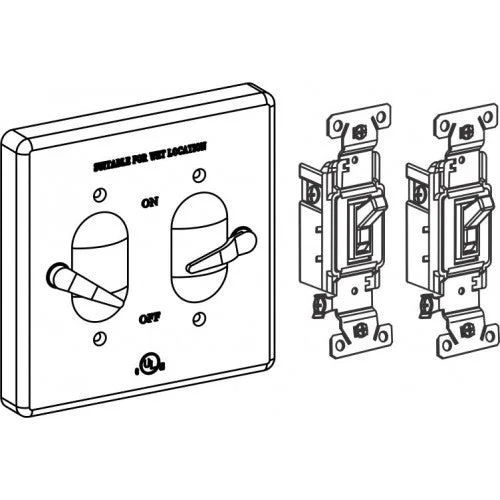 Orbit 2CA-SW20-BR 2-Gang AL. Weatherproof Lever Switch Cover With TS20, Device Mount – Bronze