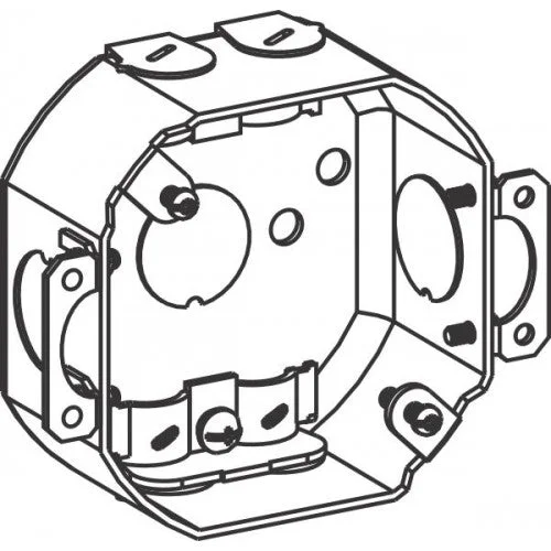 Orbit 3RB-NM-E 3-1/2″ Drawn Octagon Box 1-1/2″ Deep With NM Clamp And Ears