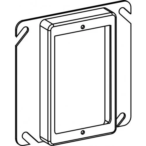 Orbit 41125T 4″ Square 1-Gang 1-1/4″ Raised Steel Device Ring Tile – Galvanized