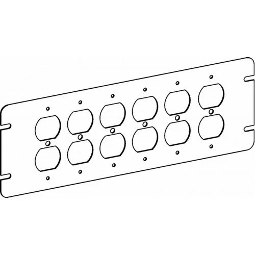 Orbit 4M6-DR Flat, 6-Gang Switch Box Duplex Receptacle Device Cover – Galvanized