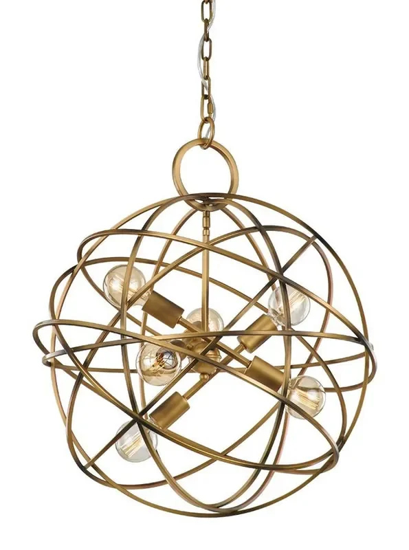 Orbit 6 Light Matt Gold Pendant Light