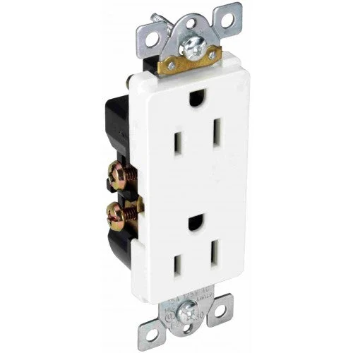Orbit DR15-SI 15A Decorative Duplex Receptacles Self-Grounding – Ivory
