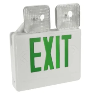 Orbit EECLA-W-R-SDT Led Exit & Emer Combo W/ Adj Head,wht Hsg,rd Ltrs, Self Diag