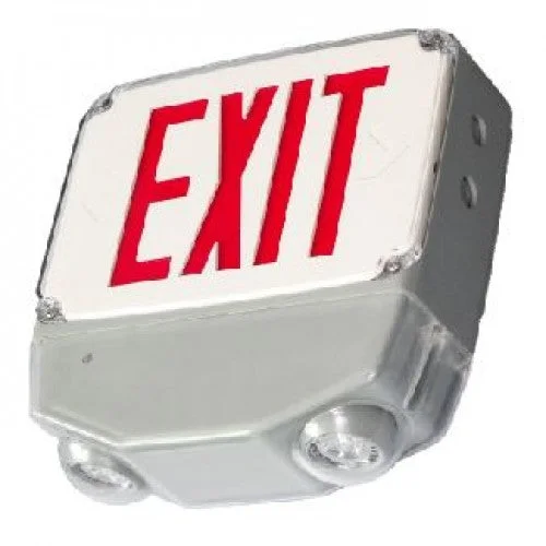 Orbit ESBL2L-B-2-G-HTR LED Wet Location Emergency & Exit Combination, Black Housing, 2 Face, Green Letters, Internal Heater