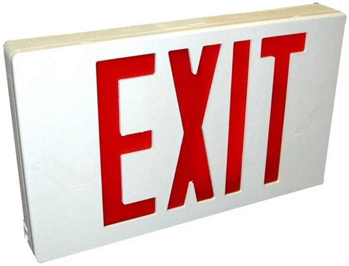Orbit ESL-W-R-2C-120 Led Exit Sign, Dual-circ, White Hsg, Red Letters, 120v