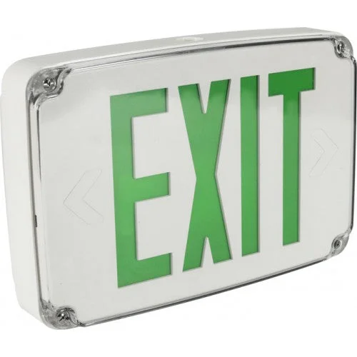 Orbit ESLN4M-B-1-G-AC Micro LED Wet Location Exit Sign, Black Housing, 1 Face, Green Letters, AC Only