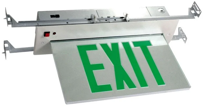 Orbit ESRE-W-2-R-2C-120 Led Rec Edge-lit Exit Sign, Wht Cas,2f,rd Ltrs, 2c, 120v