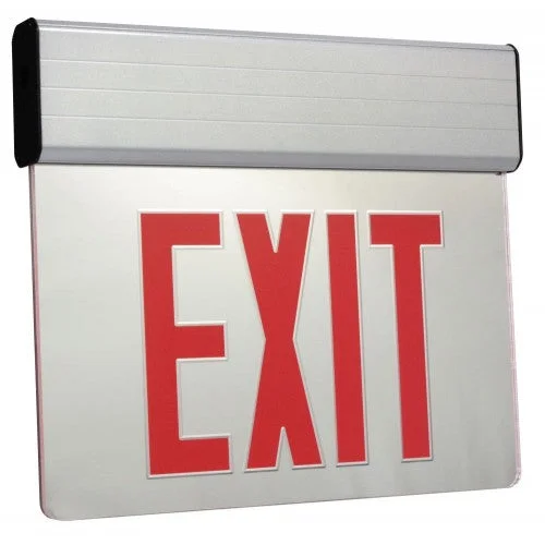 Orbit ESSE-W-1-R-AC LED Surface Edgelit Exit Sign, White Casing, 1 Face, Red Letters, AC Only