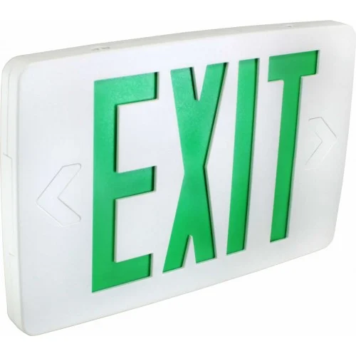 Orbit EST-W-R-EB Thin LED Exit Sign, White Housing, Red Letters, 2 Face, Battery Back-Up