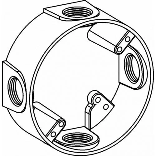 Orbit EXR50-4 4″ Round Weatherproof Extension Box 4 1/2″ Hubs – Gray