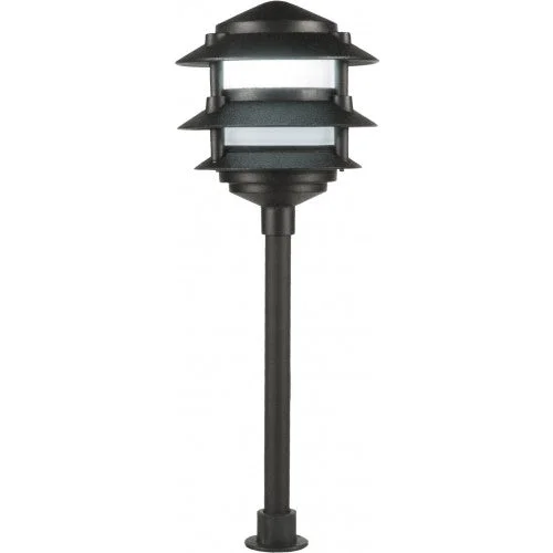 Orbit L2030B-F-BK-WW LED Outdoor 3 Tier Cast Aluminum Pagoda Light Frosted Lens, 12V, 3000K – Black