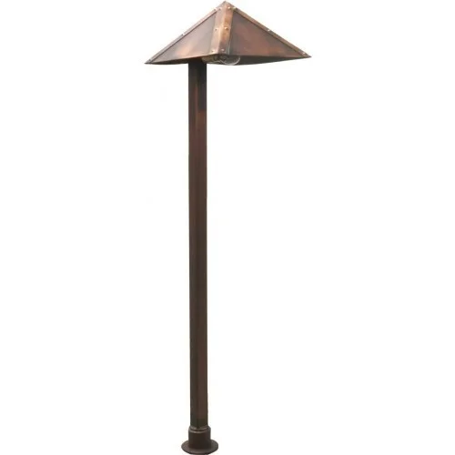 Orbit LB107-AG-WW LED 3W Outdoor Solid Brass Pyramid Path Light, 12V, 3000K – Aged Green