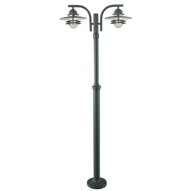 Oslo 2 Light Black IP55 Lamp Post Light