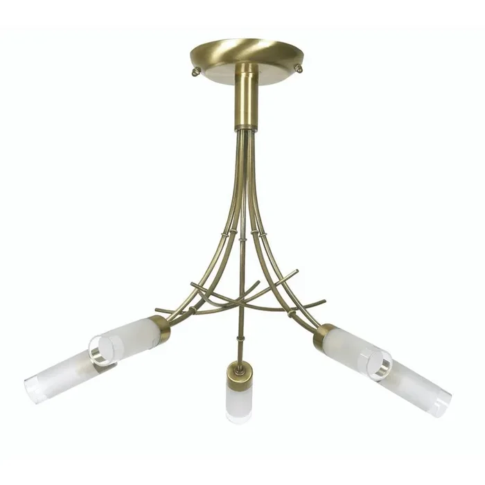 Oslo Antique Brass 5 Lamp Semi Flush Ceiling Light