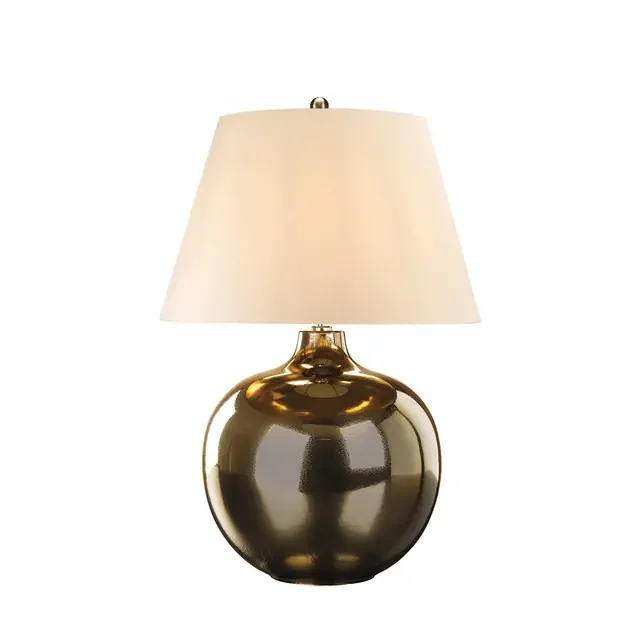 Ottoman Mettalic Bronze with Brown Shade Table Lamp