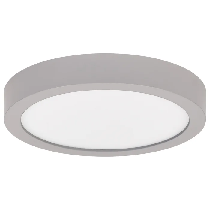 Outdoor LED Flush Mount Ceiling Light, 11W, 120V, Silver Finish, Ulko Collection
