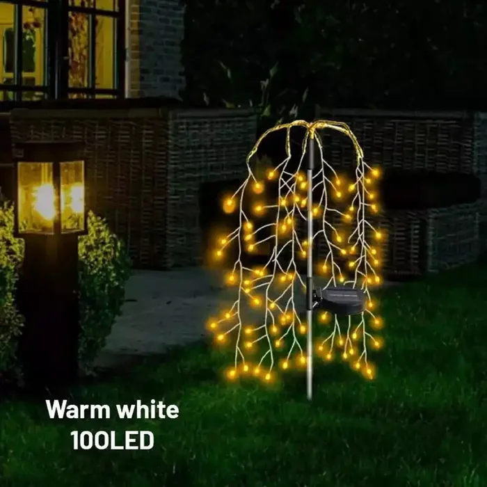 Pack of 2 100 LED Solar Firework Stake Lights In UK -Starburst Lights With IP65 WaterProof, Outdoor Garden Lights For Wedding, Backyard, Christmas Decor