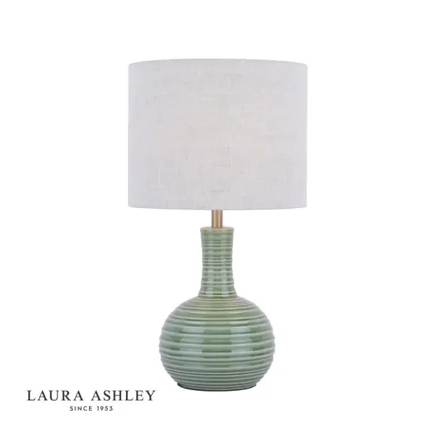 Padley Green Ceramic with White Shade Table Lamp